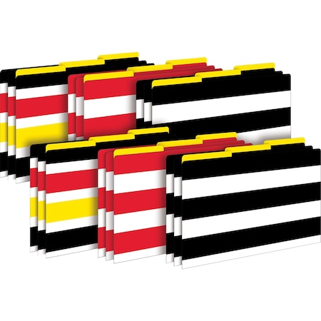 Barker Creek Wide Stripes Designer Legal-Size File Folders, Multi-Design Set, 18/Package 3908